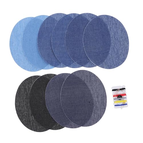 HOMSFOU 10 Stück Teiliges Denim Bügelflicken Oval Farben Nähset Robuste Jeans Patches zum Aufbügeln und Verstärken Vielseitig für Jacken Hosen Taschen DIY Reparatur Zubehör HOMSFOU 10 Stück Teiliges Denim Bügelflicken Oval Farben Nähset Robuste Jeans Patches zum Aufbügeln und Verstärken Vielseitig für Jacken Hosen Taschen DIY Reparatur Zubehör von HOMSFOU