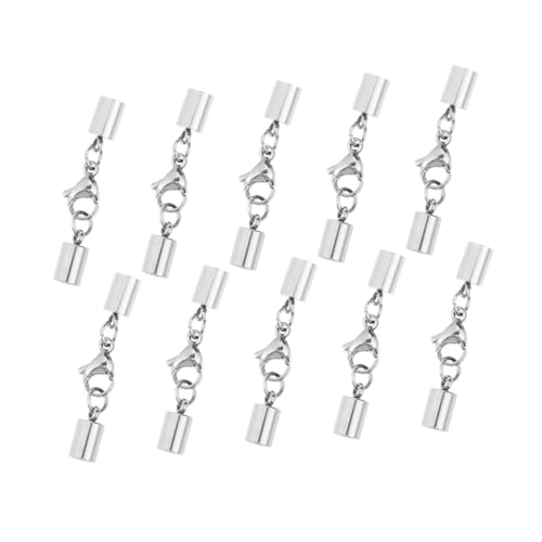 HOMSFOU 10 Stück Teiliges Edelstahl Loch Praktische Lobster verschlüsse für Halsketten Armbänder Rostfrei Langlebig für DIY Schmuckherstellung und Bastelprojekte von HOMSFOU