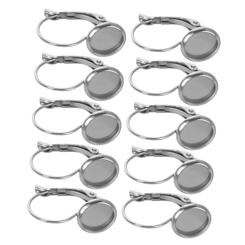 HOMSFOU 10 Stück Teiliges Edelstahl Ohrhaken mit Lünettenfassung zum Selbermachen Rostfrei Robust und Komfortabel für DIY Ohrring Schmuckherstellung Langlebig und Präzise Verarbeitet von HOMSFOU