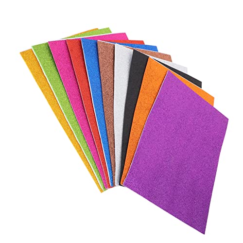 HOMSFOU 10 Stück Teiliges Glitzer Schwamm Papier für Kreative Bastelarbeiten Selbstklebendes Diy Material für Geeignet für Kunsthandwerk Schulprojekte und Heimdekoration von HOMSFOU