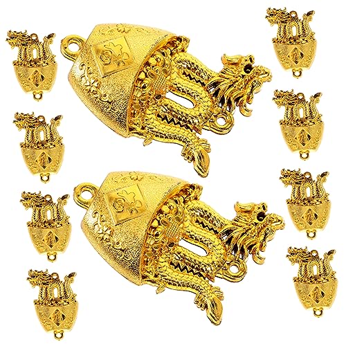 HOMSFOU 10 Stück Teiliges Goldene Drachen Hängedekoration für Chinesische Neujahr Traditionelle Feng Shui Ornamente für Zuhause Büro und Geschäfte Perfektes für Wohlstand und Glück von HOMSFOU