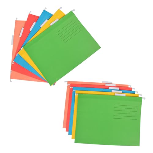 HOMSFOU 10 Stück Teiliges Hängemappen aus Verstärktem Papier mit Metallhaken Farbige Dokumenten und Belegehalter Stabile Aktenordner für Büro und Zuhause Langlebig und Großvolumig von HOMSFOU