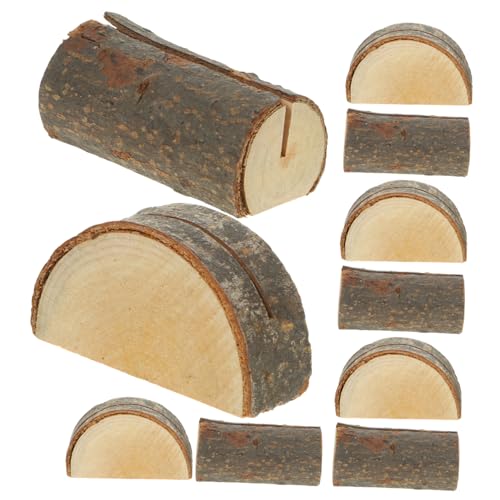 HOMSFOU 10 Stück Teiliges Halter für Notizen und Karten aus Holz Halbkreis für Hochzeitsdeko Tischkarten Postkarten und Diy Projekte Stabiler Kartenständer für Zuhause und Büro von HOMSFOU