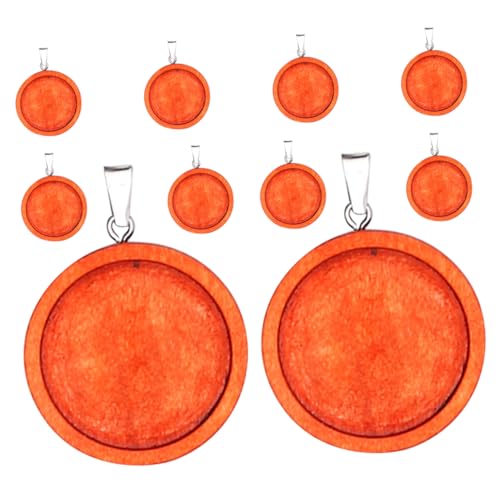 HOMSFOU 10 Stück Teiliges Holz Pendant Trays Runde Bezel Trays für DIY Schmuckherstellung Hochwertige Holzuntersetzer für Sicher und Langlebig für Projekte von HOMSFOU
