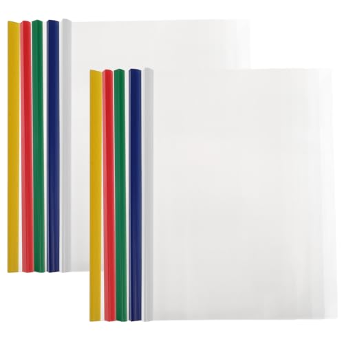 HOMSFOU 10 Stück Teiliges Kunststoff Slide Binder mit Schiebestab Transparente Dokumentenmappe Robuste Ordner mit Großer Kapazität für Büro und Schule Vielseitiger Organizer für Papiere von HOMSFOU
