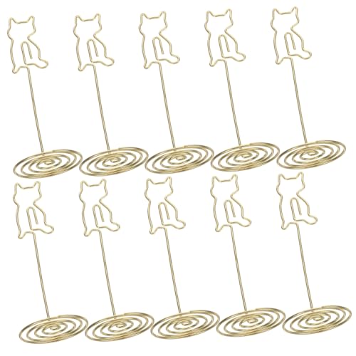 HOMSFOU 10 Stück Teiliges Metall Kartenhalter Vielseitiger Tischkartenhalter für Hochzeiten Restaurant-nummern Büro-notizen und Memo-clips Elegante Metallklammer für Tischdekoration und von HOMSFOU