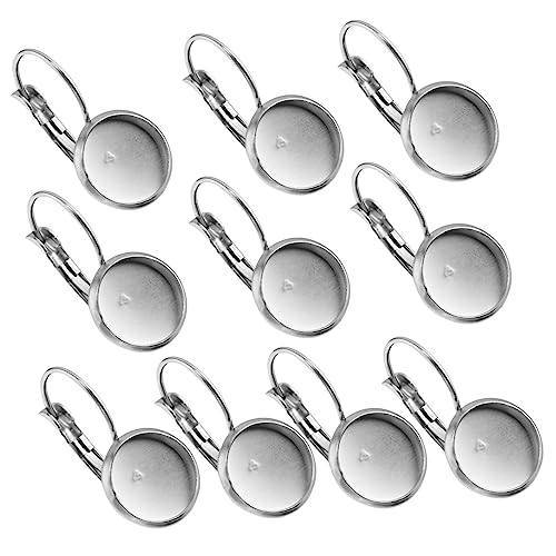 HOMSFOU 10 Stück Teiliges Ohrhaken mit Rundem Tray für DIY Schmuckherstellung Langlebige Ohrhaken Basis zum Individuellen Ohrringdesign von HOMSFOU