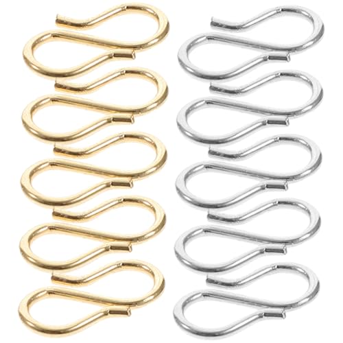 HOMSFOU 10 Stück Teiliges S Förmige Edelstahl Schmuckverschlüsse Langlebige DIY Armband und Halskettenverbinder Kompakt Leicht und Dekorativ für Schmuckherstellung von HOMSFOU