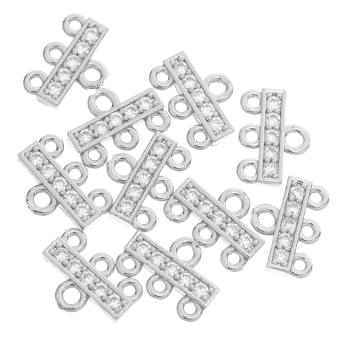 HOMSFOU 10 Stück Teiliges Schmuckverschluss Zirkonia Mehrreihiger Kettenverbinder und Separator Langlebiger Schmuckverschluss für Mehrschichtige Halsketten und Armbänder in Silber von HOMSFOU