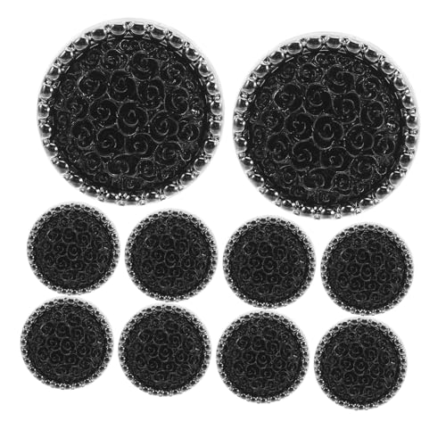 HOMSFOU 10 Stück Teiliges Schwarze Runde Knöpfe aus Strapazierfähigem Material für Mäntel und Strickwaren für DIY Nähprojekte Einfach Anzunähen Langlebig und Robust für Anspruchsvolle von HOMSFOU