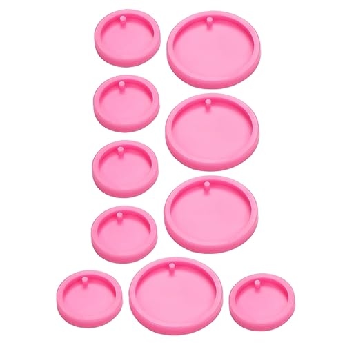 HOMSFOU 10 Stück Teiliges Silikonform für Schlüsselanhänger Runde Epoxidharz Gießform für Diy Anhänger und Handarbeiten Geeignet für Kreative Bastelprojekte und von HOMSFOU