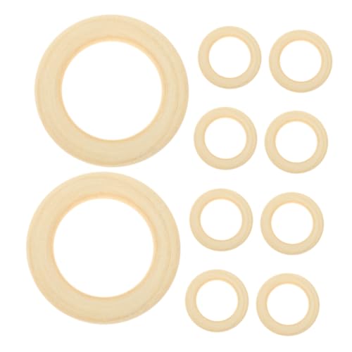 HOMSFOU 10 Stück Teiliges Unbehandelte Holzringe Ø Natürliche Holzkreise für DIY Makramee Schmuckherstellung Blumenarrangements und Vielseitige Bastelprojekte Natürliche Holz von HOMSFOU