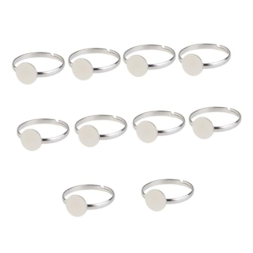 HOMSFOU 10 Stück Teiliges Verstellbare Ringbasis Silber Diy Schmuckrohlinge für Fingerringe Elektroplatiert ohne Nickel Geeignet für Kreative Bastelprojekte von HOMSFOU