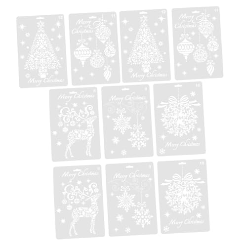 HOMSFOU 10 Stück Teiliges Weihnachts Schablonen aus Geruchslosem Kunststoff Wiederverwendbar DIY Xmas Malvorlagen mit Festlichen Motiven für Kreative Bastelarbeiten zur Weihnachtsdeko HOMSFOU 10 Stück Teiliges Weihnachts Schablonen aus Geruchslosem Kunststoff Wiederverwendbar DIY Xmas Malvorlagen mit Festlichen Motiven für Kreative Bastelarbeiten zur Weihnachtsdeko von HOMSFOU