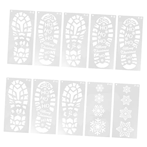 HOMSFOU 10 Stück Teiliges Weihnachts Schablonen aus Weißem Wiederverwendbare Hohl Ausgeschnittene Fußabdruck und Schneeflocken Vorlagen für DIY Weihnachtsdeko Vielseitig für Wandgestaltung HOMSFOU 10 Stück Teiliges Weihnachts Schablonen aus Weißem Wiederverwendbare Hohl Ausgeschnittene Fußabdruck und Schneeflocken Vorlagen für DIY Weihnachtsdeko Vielseitig für Wandgestaltung von HOMSFOU