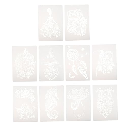 HOMSFOU 10 Stück Teiliges Wiederverwendbare Schablonen für Diy Kunstprojekte Abstrakte Tiermuster zur Wand und Dekorationsgestaltung für Fotoalben Grußkarten und Mehr von HOMSFOU