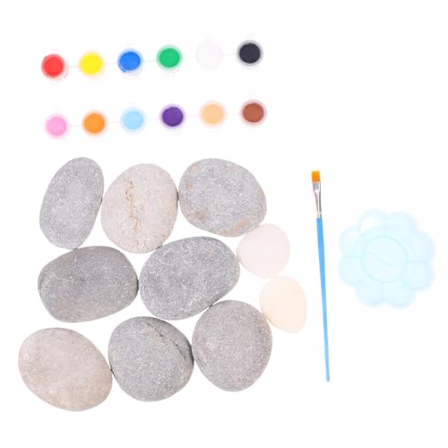 HOMSFOU 10 Stück Teiliges Zeichnungssteine mit Pinsel Mischpalette und Pigment für Basteln für Schule und Freizeit von HOMSFOU