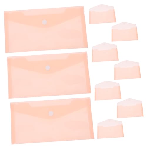 HOMSFOU 10 Stück Transparente Kunststoff-dokumentenmappe mit Druckknopf Multifunktionale Sichere Aufbewahrungstasche für Büro Schule und Zuhause Praktischer Organizer für Papiere und von HOMSFOU