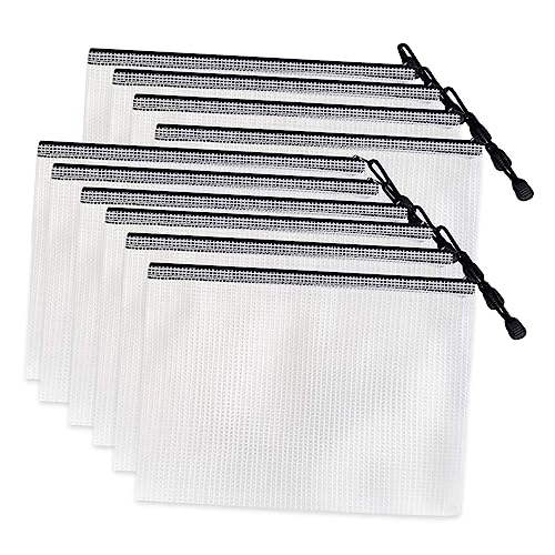 HOMSFOU 10 Stück Transparente Wasserdichte PVC Dokumententaschen mit Reißverschluss Große Mesh Ordner für Dokumentenaufbewahrung für Büro Schule und Reisemappe HOMSFOU 10 Stück Transparente Wasserdichte PVC Dokumententaschen mit Reißverschluss Große Mesh Ordner für Dokumentenaufbewahrung für Büro Schule und Reisemappe von HOMSFOU