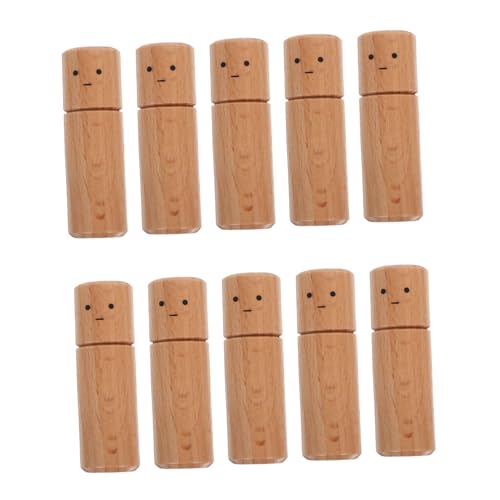 HOMSFOU 10 Stück Unbemalte Holz-püppchen aus Stabilem Buchenholz Naturfarbene Glatte Holzfiguren für Diy-bemalung Originelles Basteln Dekorative Holzpuppen von HOMSFOU