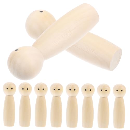 HOMSFOU 10 Stück Unbemalte Holzfiguren für Diy Malen Basteln Kreative Dekoration für Zuhause und Partys Leichte und Langlebige Holzpuppen von HOMSFOU