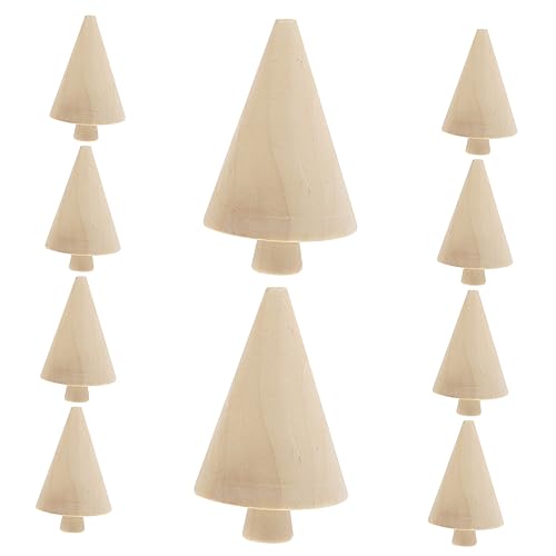HOMSFOU 10 Stück Unfertige Holzminiaturbäume DIY Baumdekorationen für Kreative Bastelprojekte Rustikale Holzornamente für und Außendekoration von HOMSFOU