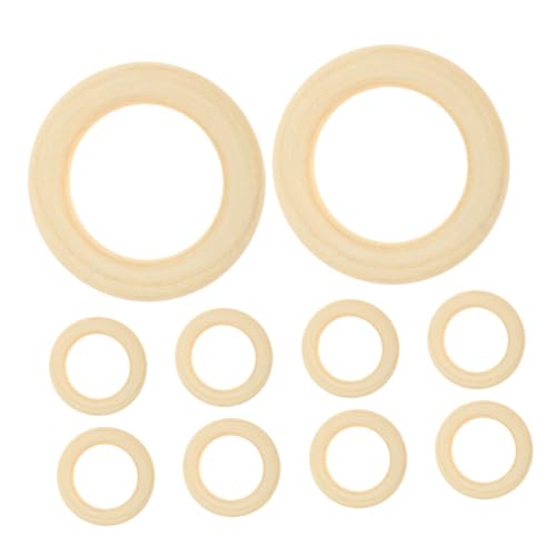 HOMSFOU 10 Stück Unvollendete Holzringe Natürliche Holzkreise für DIY Schmuckherstellung Makramee Blumenkränze Vielseitige Holzringe für Bastelbedarf und Wohnaccessoires von HOMSFOU