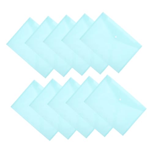 HOMSFOU 10 Stück Wasserdichte Aktentasche Ordner Dokumententasche Briefumschläge Taschen Mit Knopfleiste Aktentaschen Quittungs-organizer-tasche Dokumentinhaber Dokumentenumschläge Blue Pp von HOMSFOU
