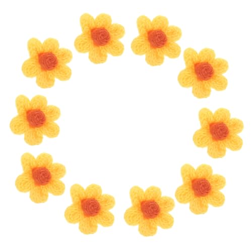 HOMSFOU 10 Stück kleiner Blumenbeet Fälschung Nähen von Flicken für die Reparatur von Kleidung für Arrangements drinnen Flecken kleider Aufnäher für Kleidung Blumen-DIY-Patch Garn Yellow von HOMSFOU