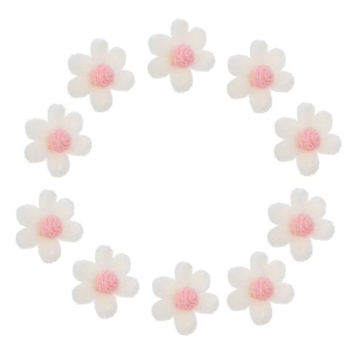 HOMSFOU 10 Stück kleiner Blumenbeet Stickereiflecken Dekoration Baumwolle bestickt nähen DIY Bastelbedarf Flicken für Kleidung Kleiderflicken DIY-Reparatur-Patches Kleiderdekore Garn Weiß von HOMSFOU