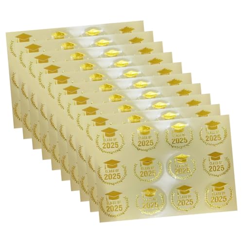 HOMSFOU 10 Stücke 2025 Aufkleber Für Die Abschlusssaison Party Abschlusskappenaufkleber Schild Abziehbild Grad Absolvententag Golde Golden Selbstklebendes Pet-material Zufällige Farbe HOMSFOU 10 Stücke 2025 Aufkleber Für Die Abschlusssaison Party Abschlusskappenaufkleber Schild Abziehbild Grad Absolvententag Golde Golden Selbstklebendes Pet-material Zufällige Farbe von HOMSFOU