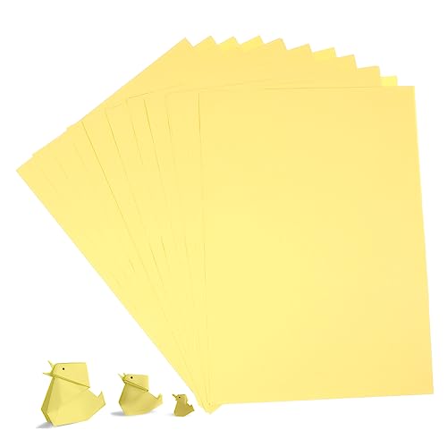 HOMSFOU 100 Blatt Bastelpapier Hellgelb Buntes Druckerpapier für Handarbeiten Basteln Schreiben Schule Bürobedarf und Kreative Projekte von HOMSFOU