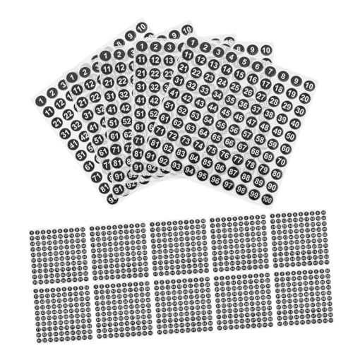 HOMSFOU 100 Blatt Wasserdichte digitale Aufkleber Etikettenaufkleber Aufkleber mit Klassenzimmernummern Vinyl Aufkleber mit kleinen Nummern Zahlenetiketten Aufkleber Kupferplattenaufkleber von HOMSFOU