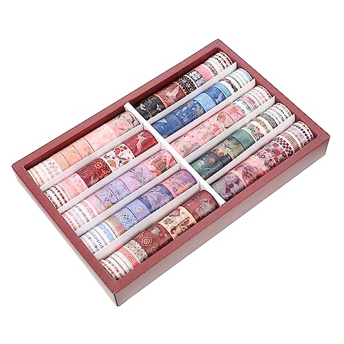 HOMSFOU 100 Rollen Bunte Washi Tape DIY Scrapbook Klebebänder mit Verschiedenen Mustern für Tagebuch Planer und Kreative Bastelprojekte pro Box von HOMSFOU