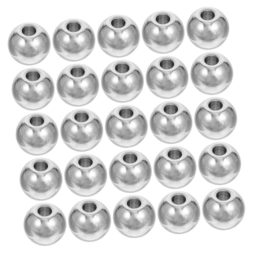 HOMSFOU 100 Stück Abstandsperlen Aus Edelstahl, 5 Mm, Glatte, Runde Metallperlen, Diy-schmuckzubehör Für Armbänder, Halsketten, Kreatives Basteln, Silber HOMSFOU 100 Stück Abstandsperlen Aus Edelstahl, 5 Mm, Glatte, Runde Metallperlen, Diy-schmuckzubehör Für Armbänder, Halsketten, Kreatives Basteln, Silber von HOMSFOU