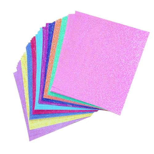 HOMSFOU 100 Stück Bastelpapier Perlmuttfarben Glänzend Faltpapier für DIY Origami Handwerk Geschenk Zufallsfarben Zufällige Farbe Zufällige Farbe von HOMSFOU