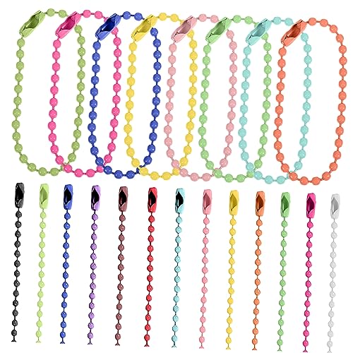 HOMSFOU 100 Stück Beaded Ketten Schlüsselanhänger Kugelkette mit Bunten Perlen für Diy Projekte Hundemarken und Schmuckzubehör HOMSFOU 100 Stück Beaded Ketten Schlüsselanhänger Kugelkette mit Bunten Perlen für Diy Projekte Hundemarken und Schmuckzubehör von HOMSFOU