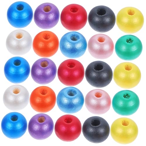 HOMSFOU 100 Stück Bunte Holzperlen für Diy Schmuckherstellung Vielseitige Glatte und Hautfreundliche Perlen für Armbänder und Dekorationen HOMSFOU 100 Stück Bunte Holzperlen für Diy Schmuckherstellung Vielseitige Glatte und Hautfreundliche Perlen für Armbänder und Dekorationen von HOMSFOU