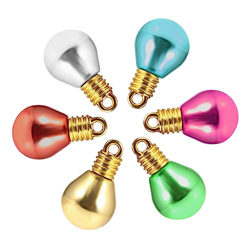 HOMSFOU 100 Stück Bunte Kunststoffperlen Runde Lampenform DIY Schmuck Zubehör Langlebig und Vielseitig für Handarbeit Armbänder und Weihnachtsdekorationen Kreative Bastelmaterialien von HOMSFOU