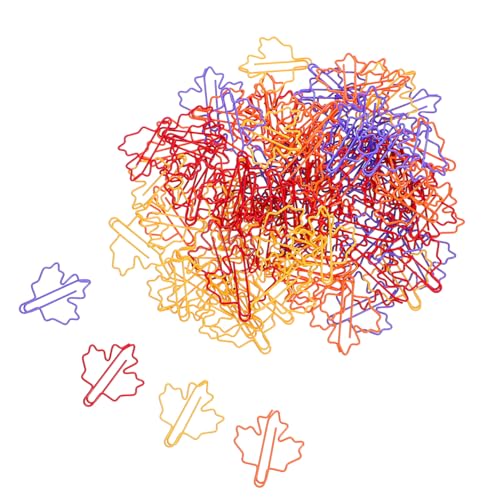HOMSFOU 100 Stück Bunte Maple Leaf Büroklammern Teiliges aus Buntem Metall für Notizen Lesezeichen und Kreative Projekte für Schüler Lehrer und Büroorganisation von HOMSFOU