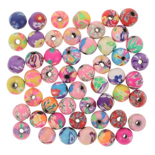HOMSFOU 100 Stück Bunte Polymer Clay Perlen Runde DIY Schmuckperlen für Armbänder und Zufällige Farben Bastelzubehör für Kreative und Dekorationen Zufällige Farbe Zufällige Farbe von HOMSFOU