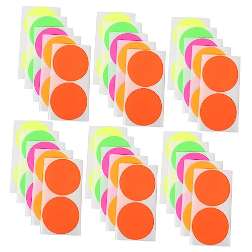 HOMSFOU 100 Stück Bunte Selbstklebende Runde Etiketten Fluoreszierende Punkt Aufkleber für DIY Basteln Partydekoration Kinderzimmergestaltung Tagebücher und Scrapbooking von HOMSFOU
