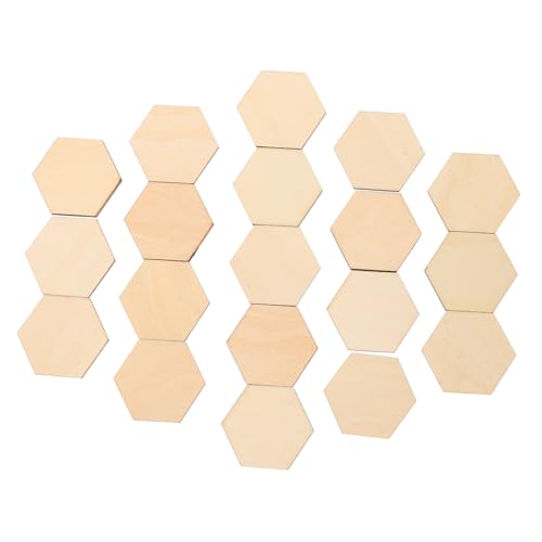 HOMSFOU 100 Stück Dekorationen Holzspänen Material handwerkliche Form Verschönerung Hochzeitsdekorationen Mini-Sechseck sechseckiges Holz Holzformen sechseckige Ausschnitte Hölzern von HOMSFOU