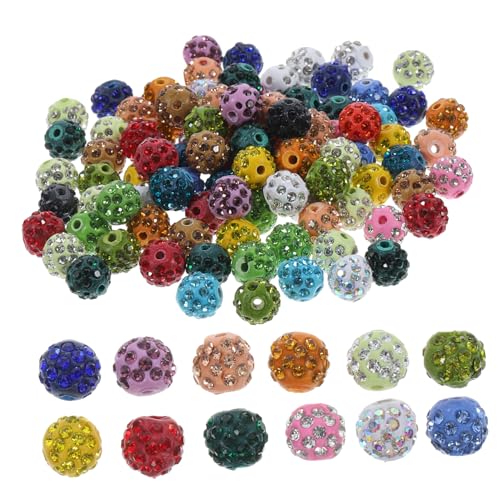 HOMSFOU 100 Stück Diamantkugel Perlenschmuck Herstellung Perlen Für Armbänder Schüttgüter Lose Abstandsperlen Lose Perlen Aus Strass Zubehör Selber Machen Schmuckperlen Polymer-ton von HOMSFOU