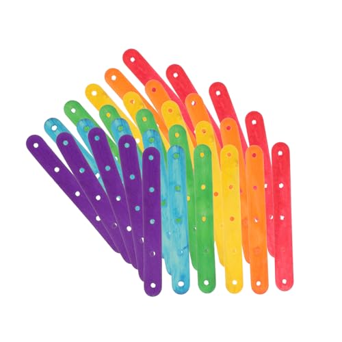 HOMSFOU 100 Stück Diy Eisstiele Holz Lebensmittelechte Diy Popsicle Sticks Bunte Stäbe für Eiscreme Herstellung für und Bastelprojekte von HOMSFOU