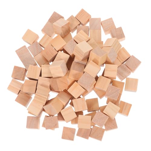 HOMSFOU 100 Stück Diy Holzbausteine Quadratische Bastelwürfel Burlywood für Kreative Projekte Kinderfreundlich zum Basteln und Dekorieren von HOMSFOU