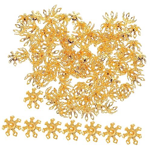HOMSFOU 100 Stück Diy Schmuck Zubehör Perlenkappen für Haaraccessoires Vintage Blütenblatt Kappen für Armbänder und Mehr von HOMSFOU