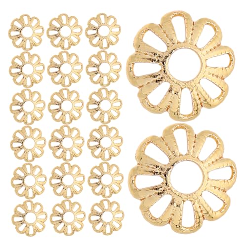 HOMSFOU 100 Stück Goldbeschichtete Perlen Blumenhüte Schmuckherstellungszubehör Endkappen Für Schmuck Perlenkappen Schmuckherstellungskomponenten Hohle Perlenkappen Goldene von HOMSFOU