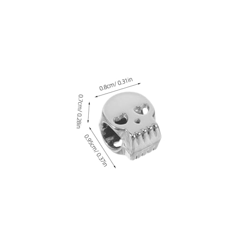 HOMSFOU 100 Stück Halloween Schädelperlen aus Legiertem Große Lochgröße Robustes Schmuckzubehör für DIY Armbänder Halsketten Ohrringe und Bastelprojekte Vintage Silberfarben HOMSFOU 100 Stück Halloween Schädelperlen aus Legiertem Große Lochgröße Robustes Schmuckzubehör für DIY Armbänder Halsketten Ohrringe und Bastelprojekte Vintage Silberfarben von HOMSFOU