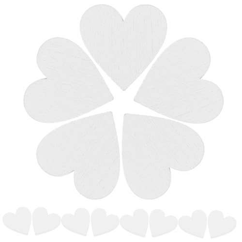 HOMSFOU 100 Stück Holzherzen zum Basteln Blanko Herz Anhänger Holzscheiben DIY Holzverzierungen für Hochzeit Valentinstag Muttertag Party Dekoration Glatt und Vielseitig Einsetzbar von HOMSFOU